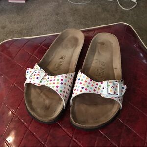 Mandel Bandels Polka Dotted Sandals